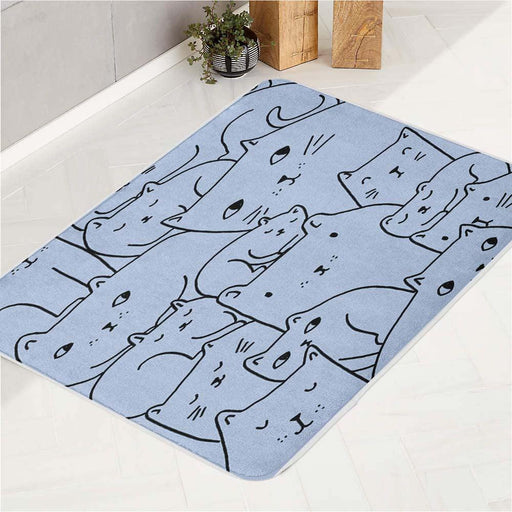 outline of cats expressions illustration bath rugs