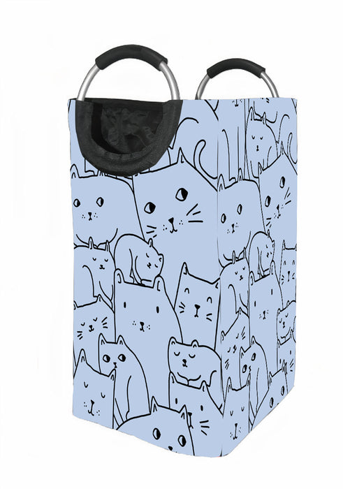 outline of cats expressions illustration Laundry Hamper | Laundry Basket