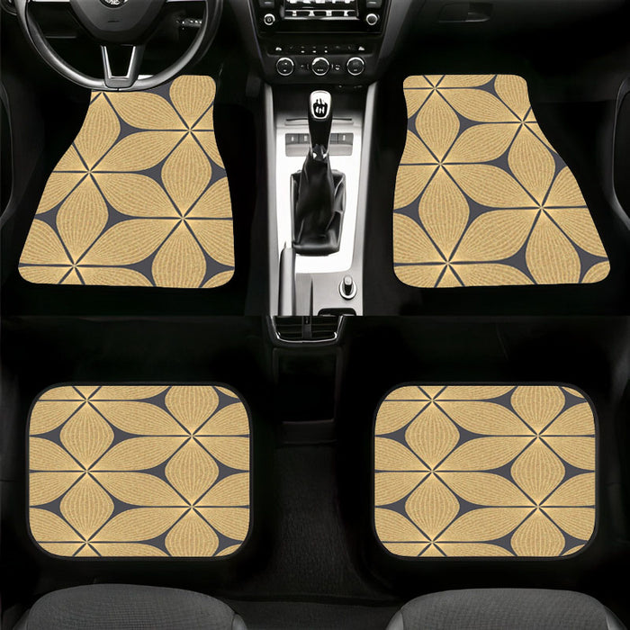 oval gold lines pattern fancy Car floor mats Universal fit