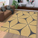 oval gold lines pattern fancy Living room carpet rugs