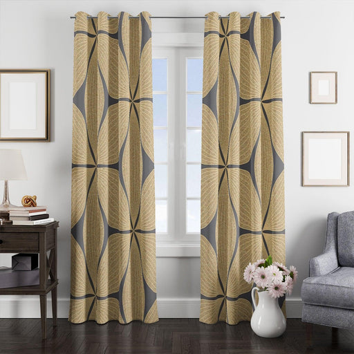 oval gold lines pattern fancy window Curtain