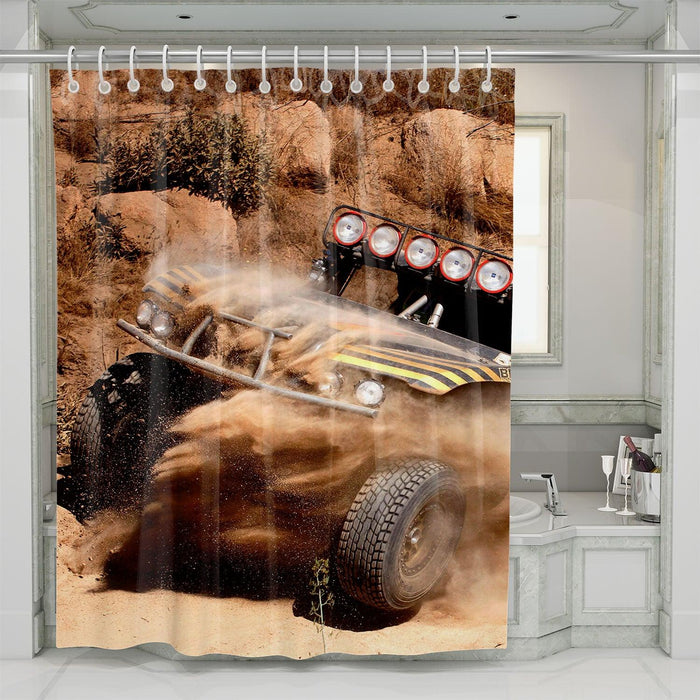 offroad car racing extreme shower curtains