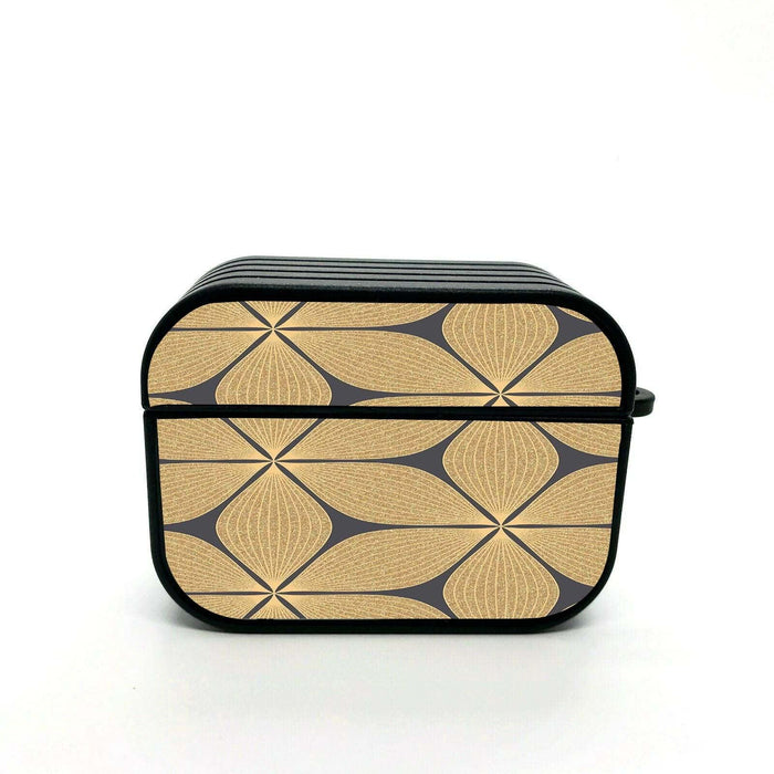 oval gold lines pattern fancy airpods case