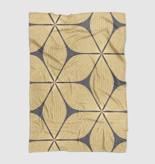 oval gold lines pattern fancy Ultra soft fleece blanket