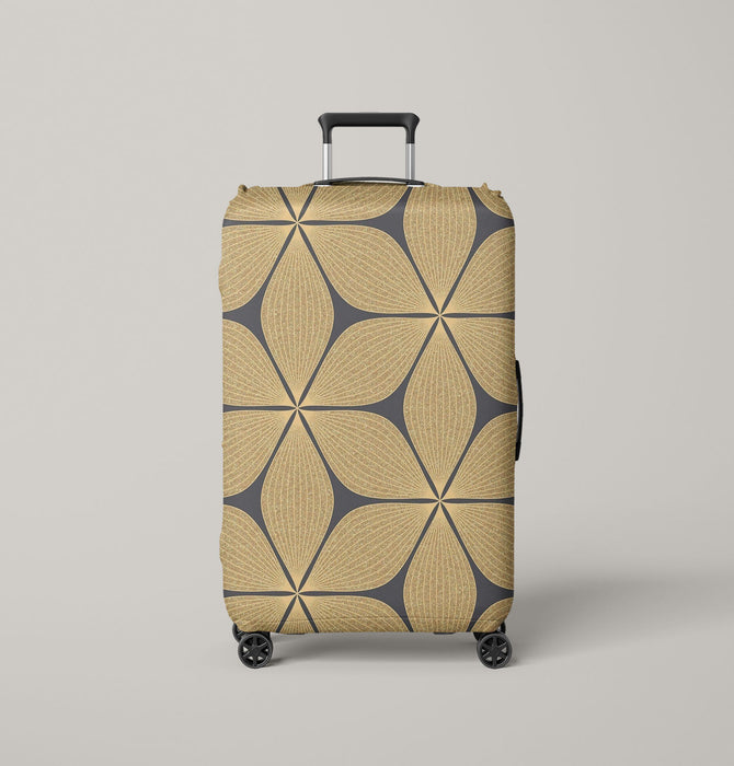 oval gold lines pattern fancy Luggage Cover | suitcase