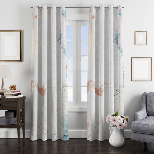 painting wall pastel color window Curtain