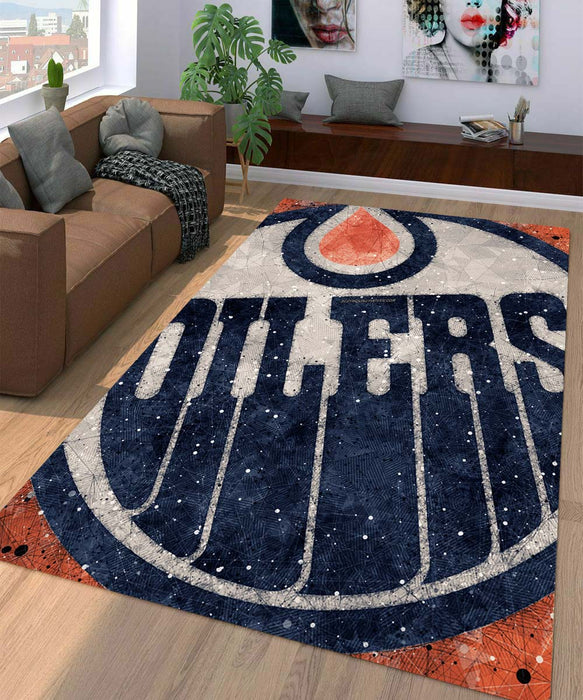 oilers falling of edmonton oilers Living room carpet rugs