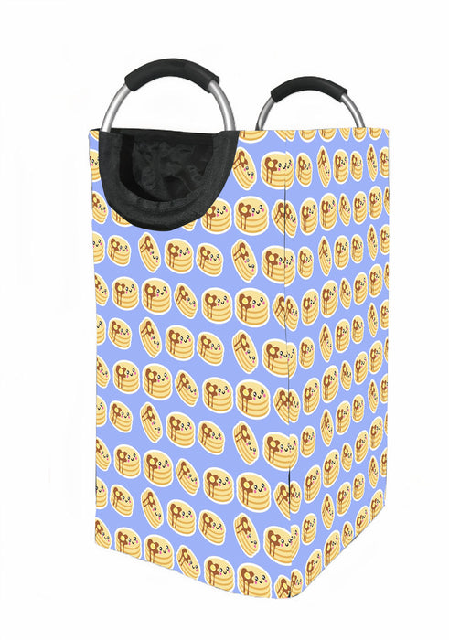 pancakes with chocolate and cute face Laundry Hamper | Laundry Basket