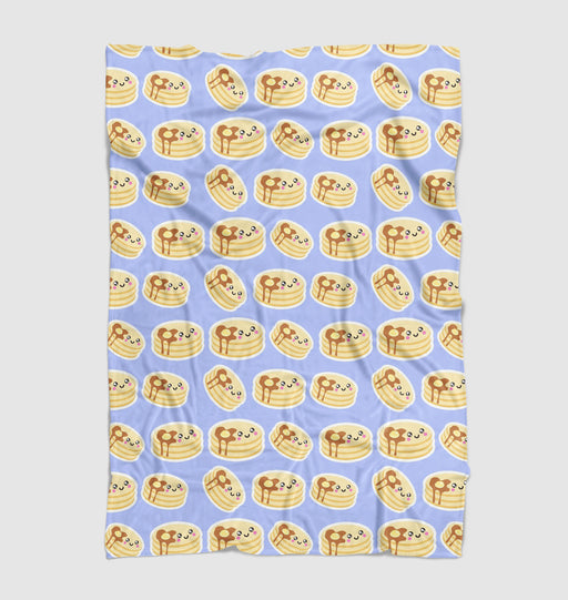 pancakes with chocolate and cute face Ultra soft fleece blanket