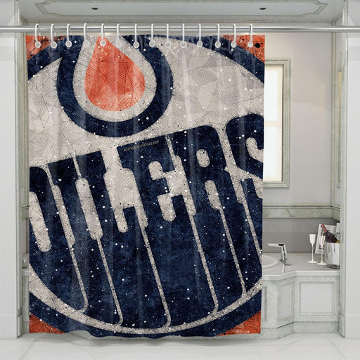 oilers falling of edmonton oilers shower curtains