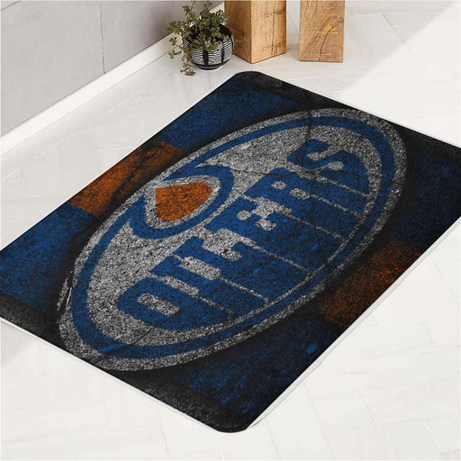 oilers logo prism cold bath rugs