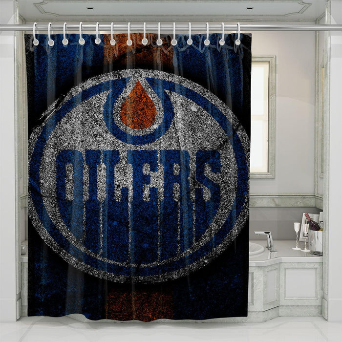 oilers logo prism cold shower curtains