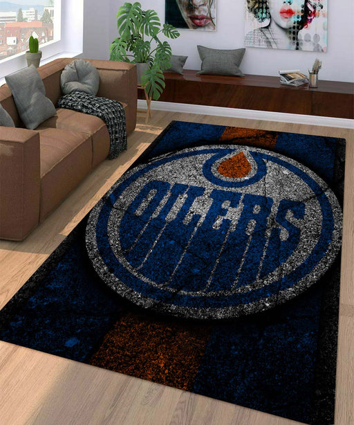 oilers logo prism cold Living room carpet rugs