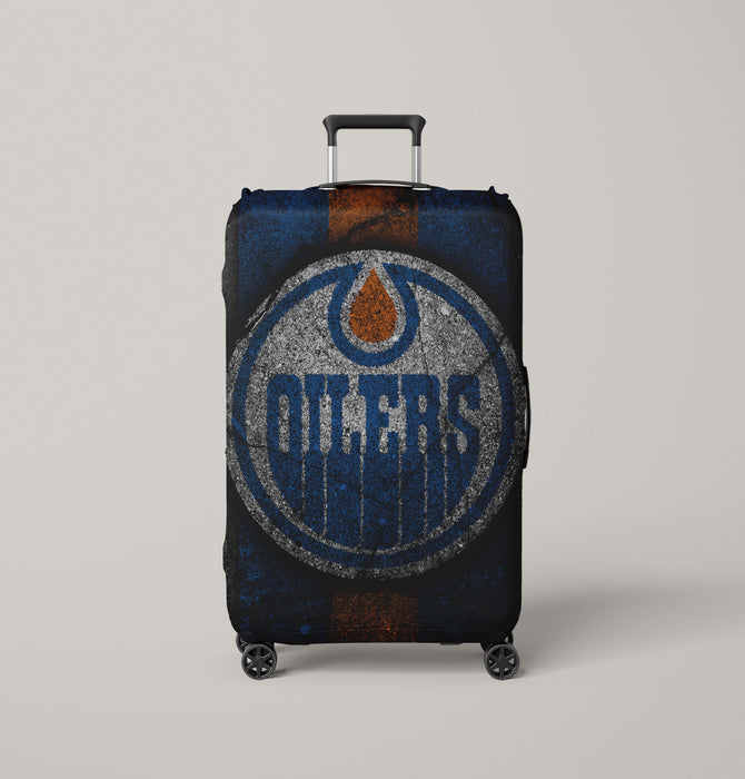 oilers logo prism cold Luggage Covers | Suitcase