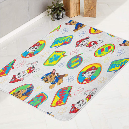 pattern marshall and chase paw patrol bath rugs