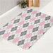 pastel color square and line bath rugs