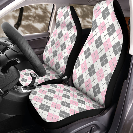 pastel color square and line Car Seat Covers