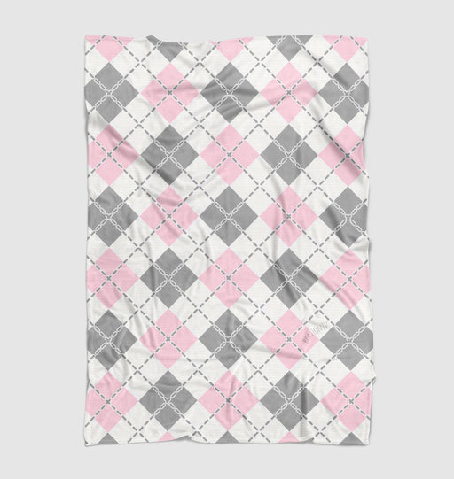 pastel color square and line Ultra soft fleece blanket