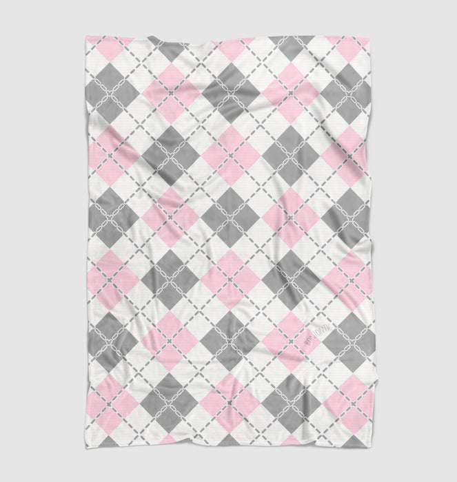 pastel color square and line Ultra soft fleece blanket