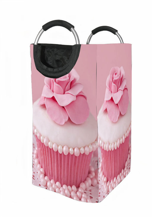 pink cupcake aesthetic Laundry Hamper | Laundry Basket