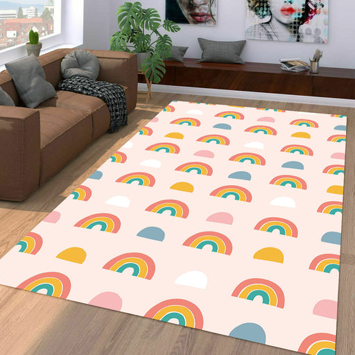 pastel solid color rainbow Living room carpet rugs