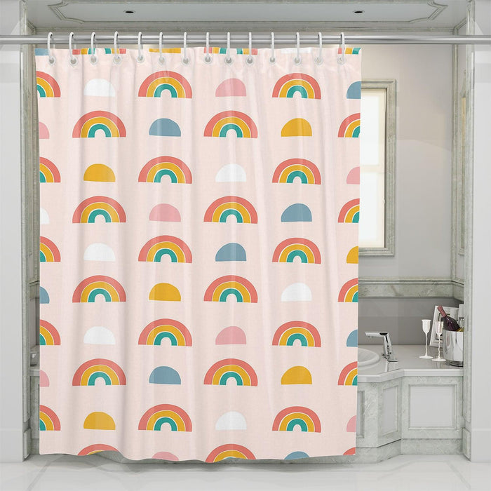 pastel solid color rainbow shower curtains