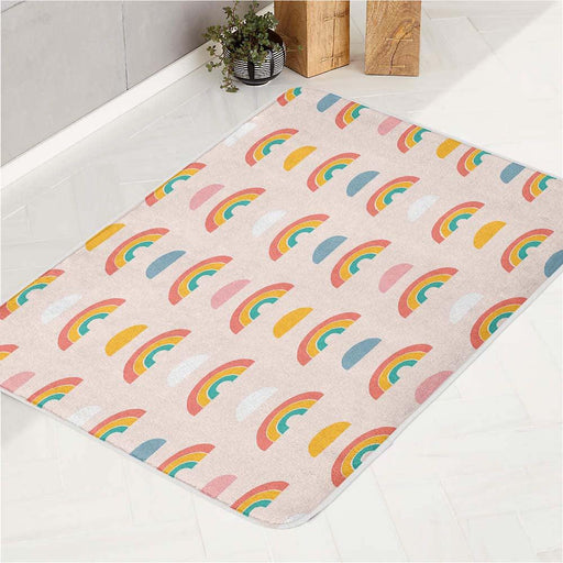 pastel solid color rainbow bath rugs