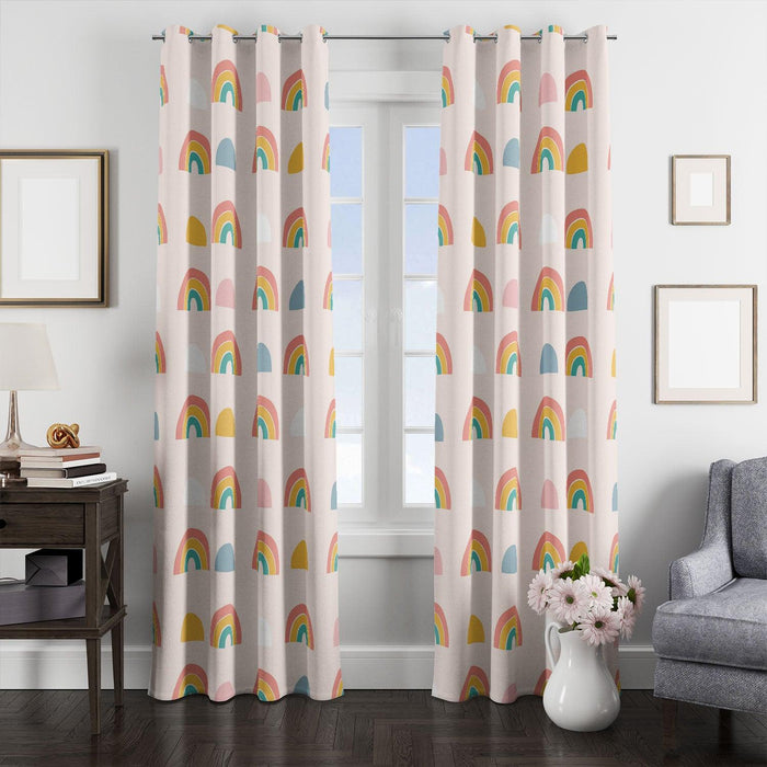 pastel solid color rainbow window Curtain