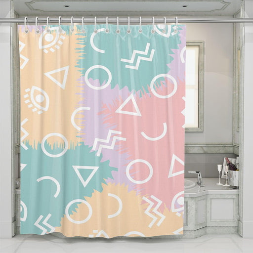 pastel yellow aesthetic theme shower curtains