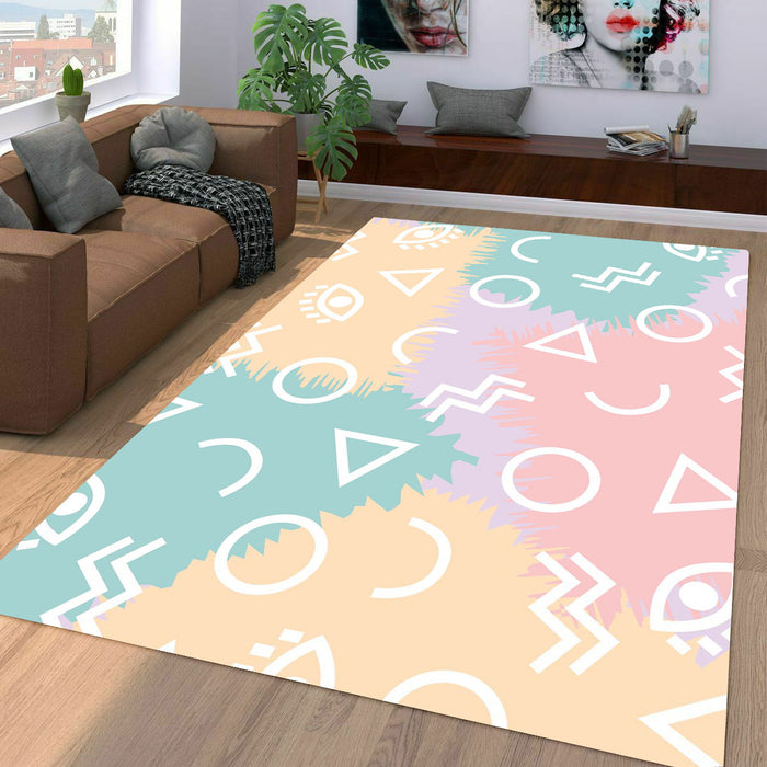 pastel yellow aesthetic theme Living room carpet rugs