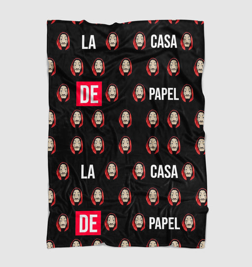 pattern bella ciao mask la casa de papel Ultra soft fleece blanket