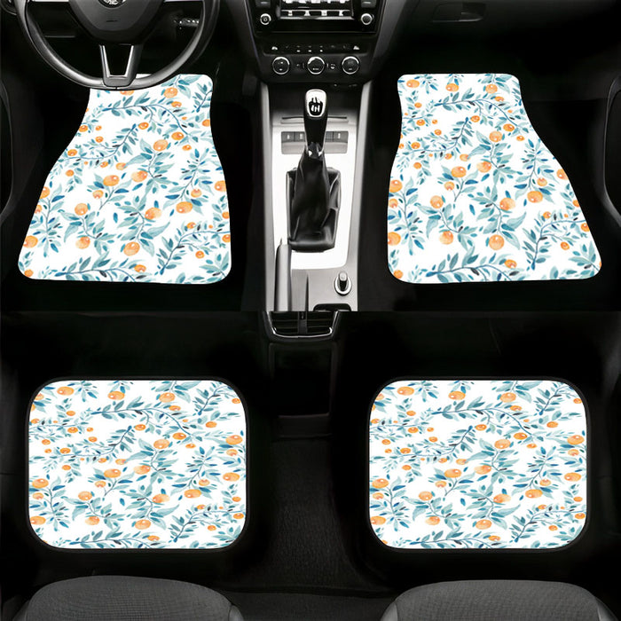 pattern of orange and leafs Car floor mats Universal fit