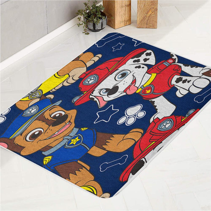 paw patrol dogs textured bath rugs