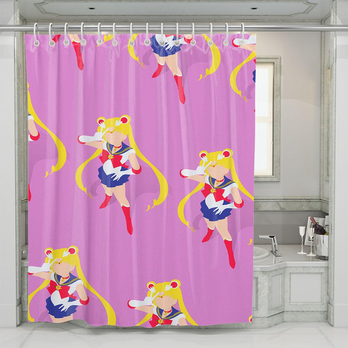 peaces sailor moon anime for girl shower curtains