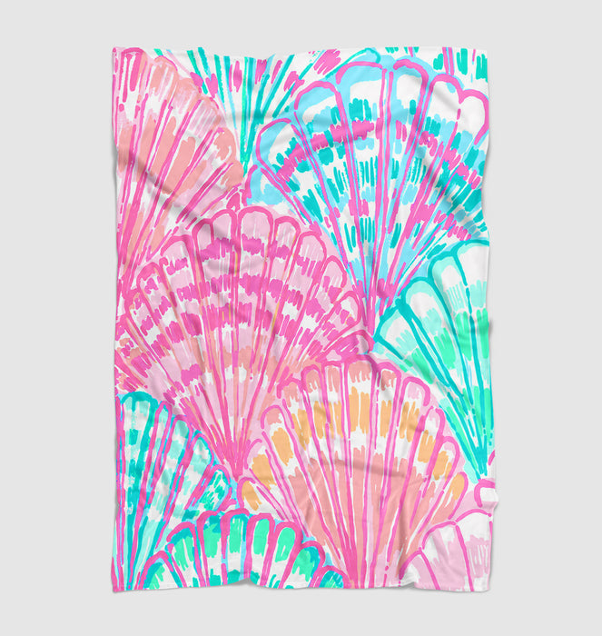 pearl sell drawing blue and pink Ultra soft fleece blanket