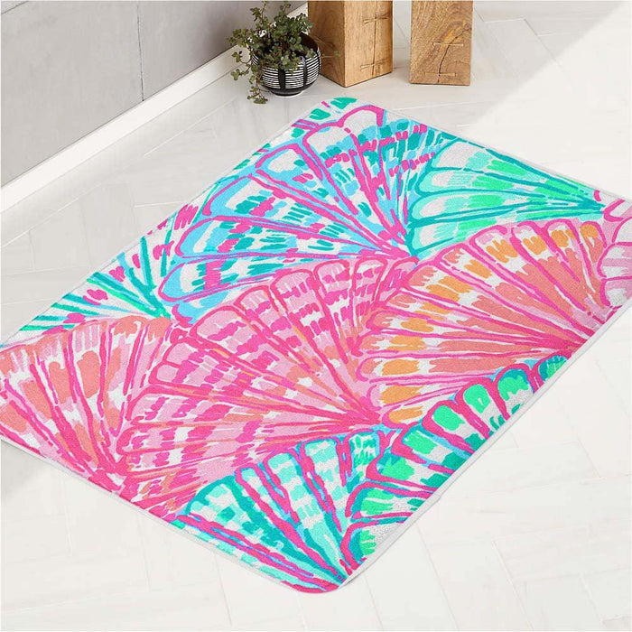 pearl sell drawing blue and pink bath rugs