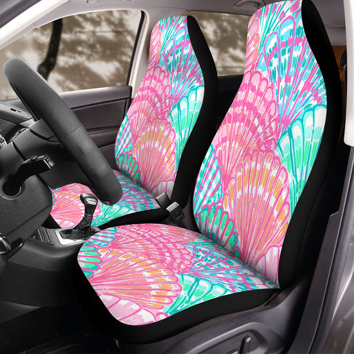 pearl sell drawing blue and pink Car Seat Covers