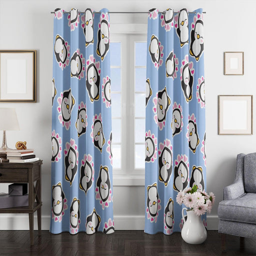 penguins lovely pretty window Curtain