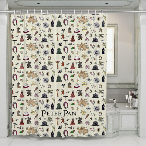 peterpan stuff icon movie animation disney shower curtains