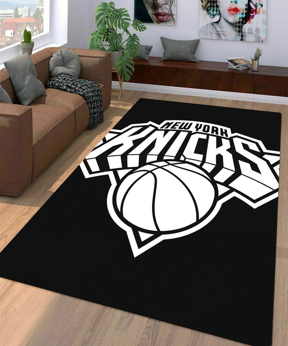 only white new york knicks logo Living room carpet rugs