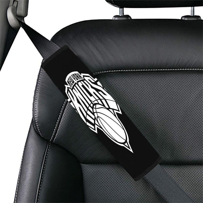 only white new york knicks logo Car seat belt cover - Grovycase