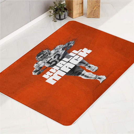 orange khalil mack football bath rugs