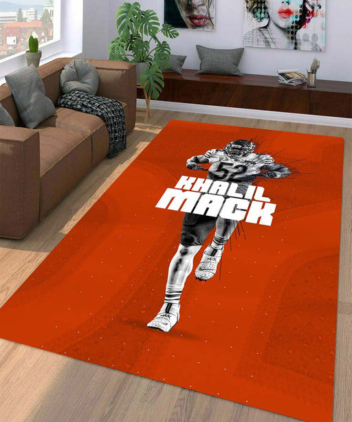 orange khalil mack football Living room carpet rugs