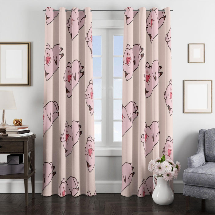 pig pets from gravity falls waddles window Curtain