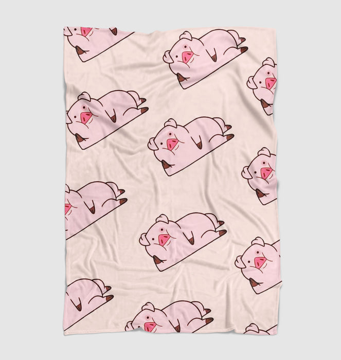 pig pets from gravity falls waddles Ultra soft fleece blanket