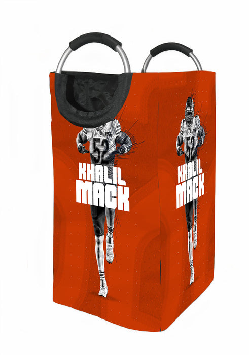 orange khalil mack football Laundry Hamper | Laundry Basket