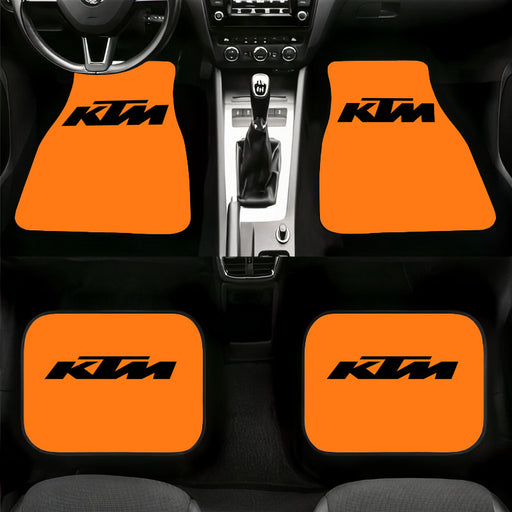 orange ktm racing logo black Car floor mats Universal fit