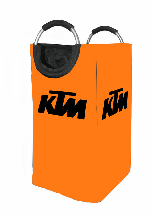 orange ktm racing logo black Laundry Hamper | Laundry Basket