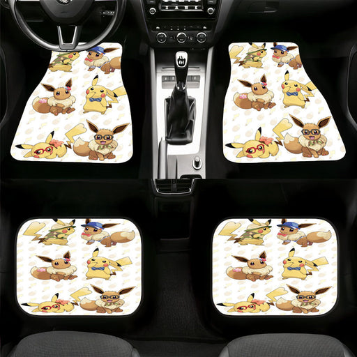 pikachu and eevee pokemon Car floor mats Universal fit