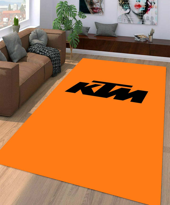 orange ktm racing logo black Living room carpet rugs